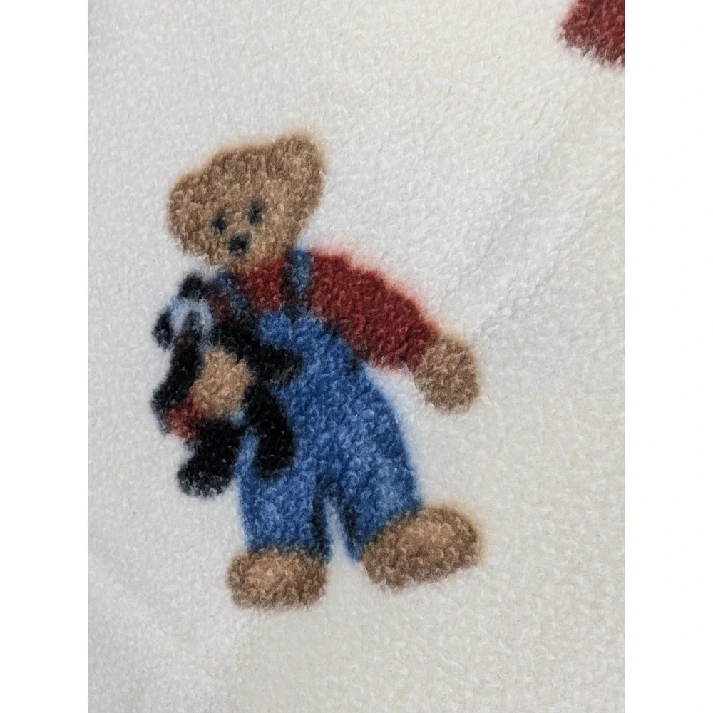 Welcome World BJT Blue Jean Teddy Bear‎ Fleece Baby Blanket Hearts Stars 32 x 42